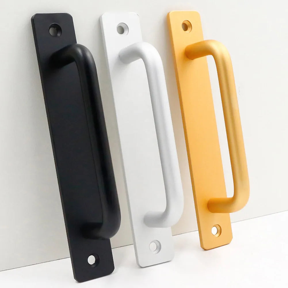 Sliding Door Handle Aluminum Alloy Pull Push Door Handle For Gate Toilet Door Punch-free Pulls Furniture Hardware