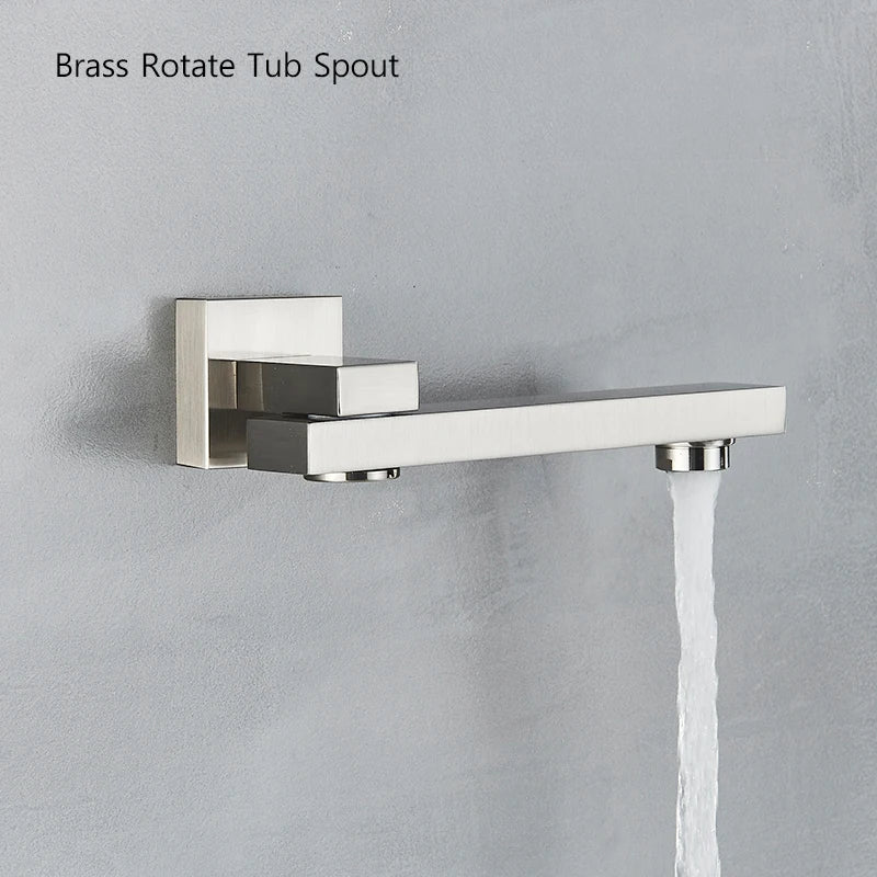 Brushed Nickel Brass Shower Faucet 2/3 Ways Shower Sets Rainfall Shower Head Mixers with Embed Box Bathroom Taps Hot Cold Water