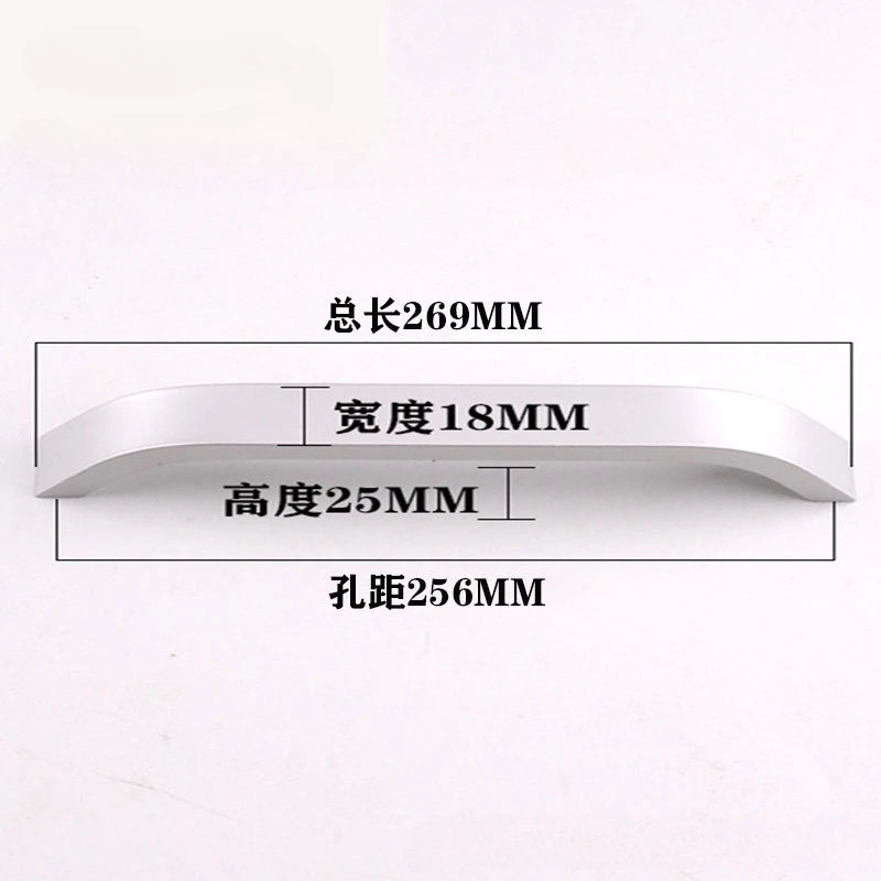 Modern Simple Handles for Furniture Silver Bedroom Wardrobe Dresser Nightstand Drawer Handles Kitchen Drawer Cabinet Handles