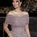Glitter Evening Dresses Glamorous Prom Dress Off The Shoulder فساتين سهرة Sequin Appliques Elegant Vestidos De Gala Customized