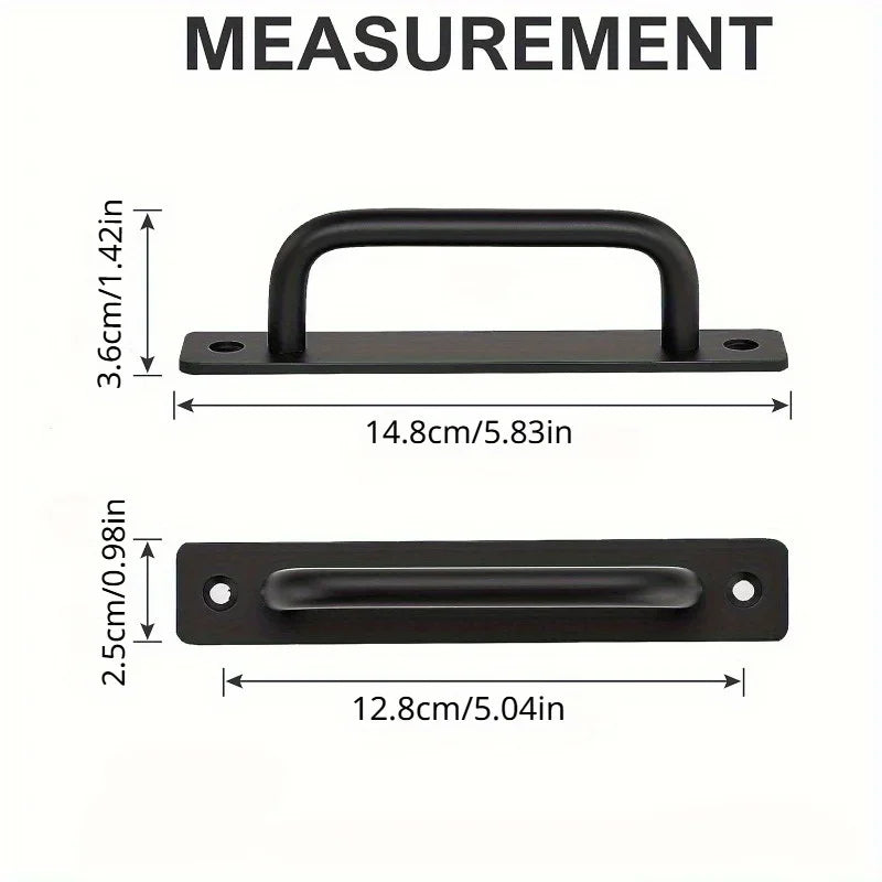 Barn Door Handles, Sliding Door Handle, Black Cabinet Handles, Door Pull Handle, Aluminum Alloy Door Pulls with Plate