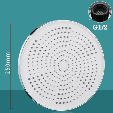 10 Inches Big Panel Large Flow Ceiling Mounted Supercharge Shower Head Set 3 Modes High Pressure Abs Rainfall Bathroom Shower ﻿