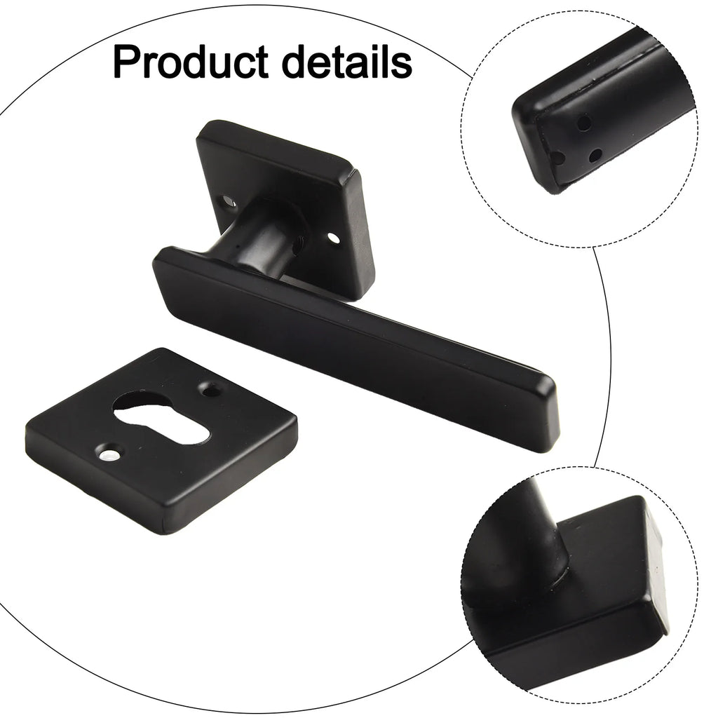 For Bedroom Interior Door Handle Lock Black Door Lock Reliable Security Versatile Application For Living Room Doors