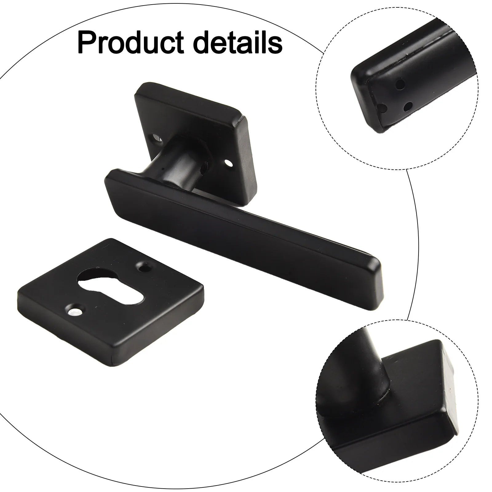 For Bedroom Interior Door Handle Lock Black Door Lock Reliable Security Versatile Application For Living Room Doors