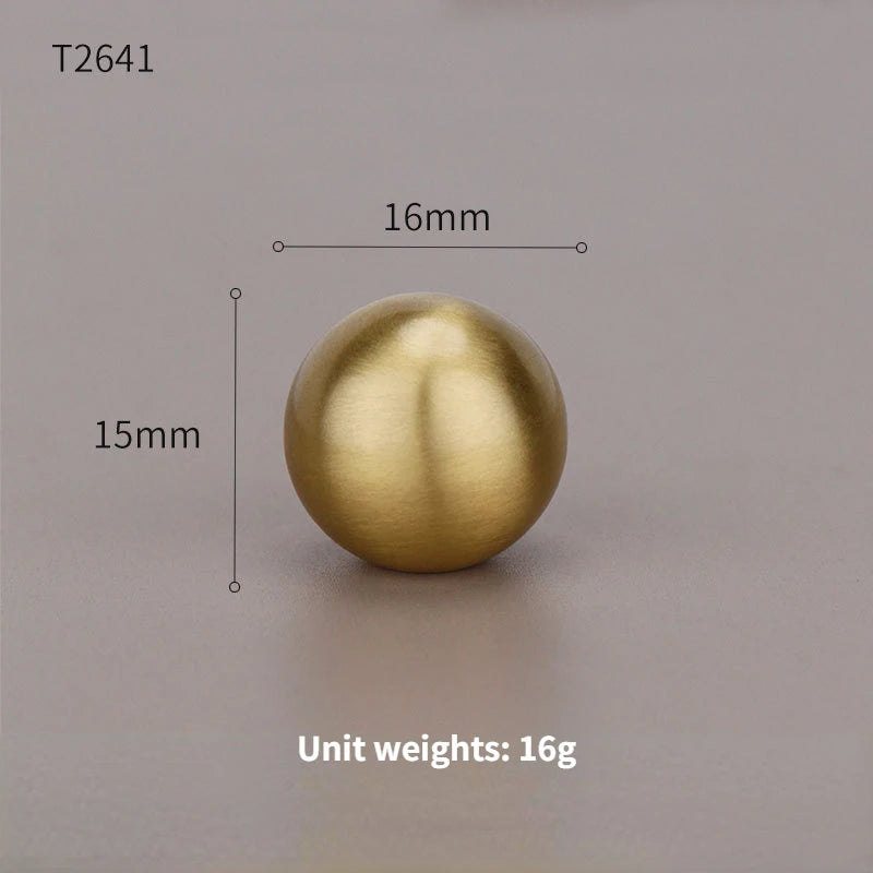 Home Wardrobe Door Pull Round Solid Brass Pulls Antique Cabinet Drawer Small Handles Modern Furniture Handles Single Hole Knobs