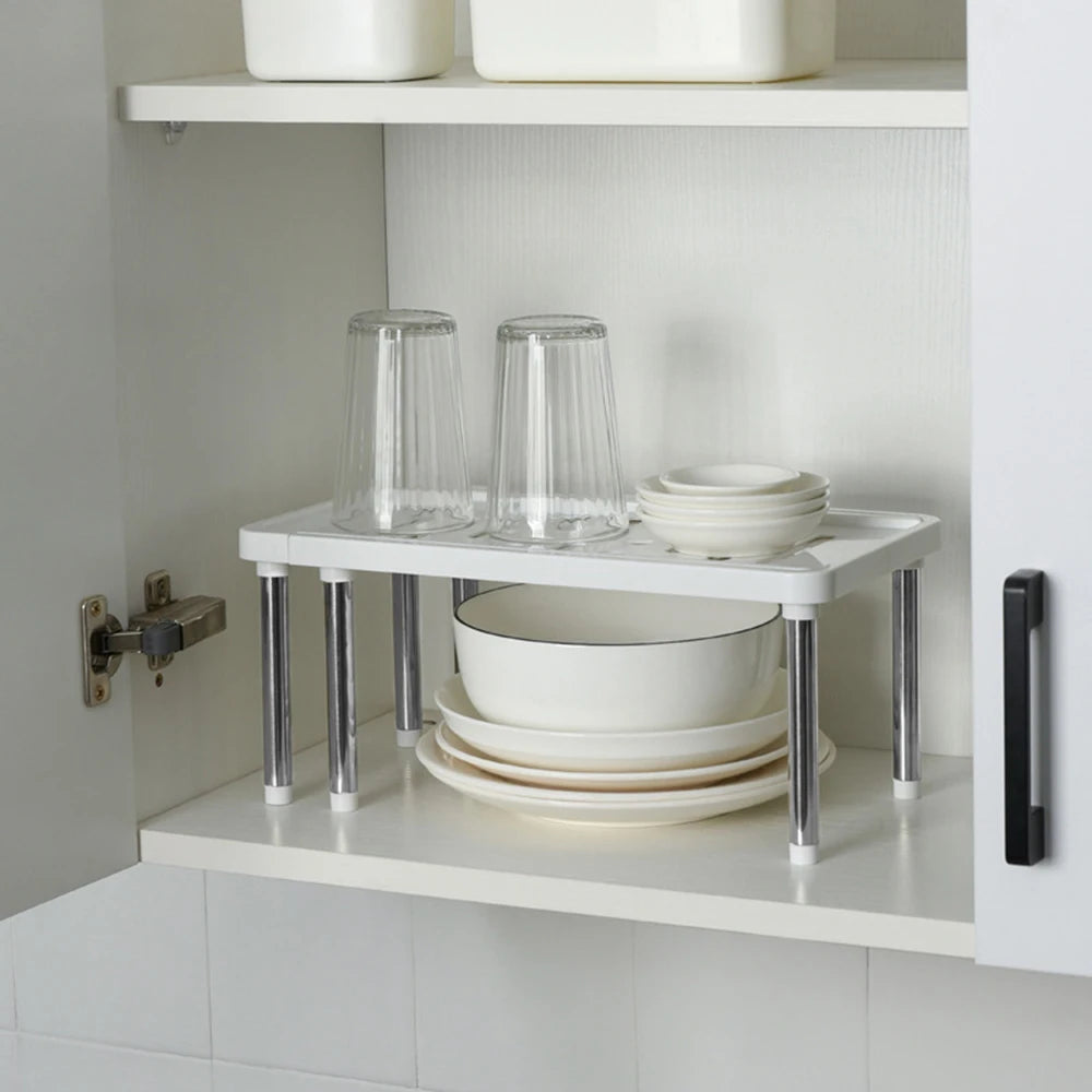 1PC Spice Bottle Rack Kitchen Spice Rack Retractable Cabinet Retractable Lengthened Drain Bowl Rack