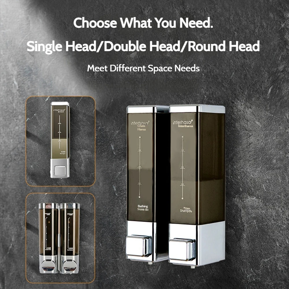 Bathroom Chrome Single/Double Soap Dispenser Wall Shower Bath Shampoo Gel Dispenser Bathroom Accessories Liquid Soap Container