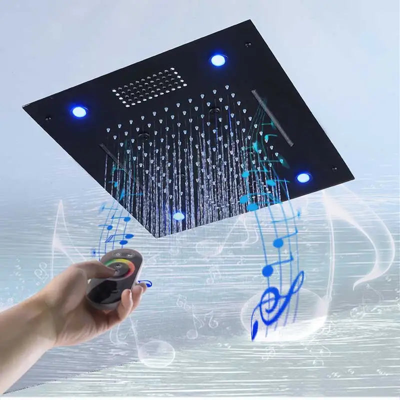 Popular Bathroom Accessories LED Shower Head Set Smart Music Shower Head Faucet Rainfall Waterfall Mist Bathroom Spray Shower