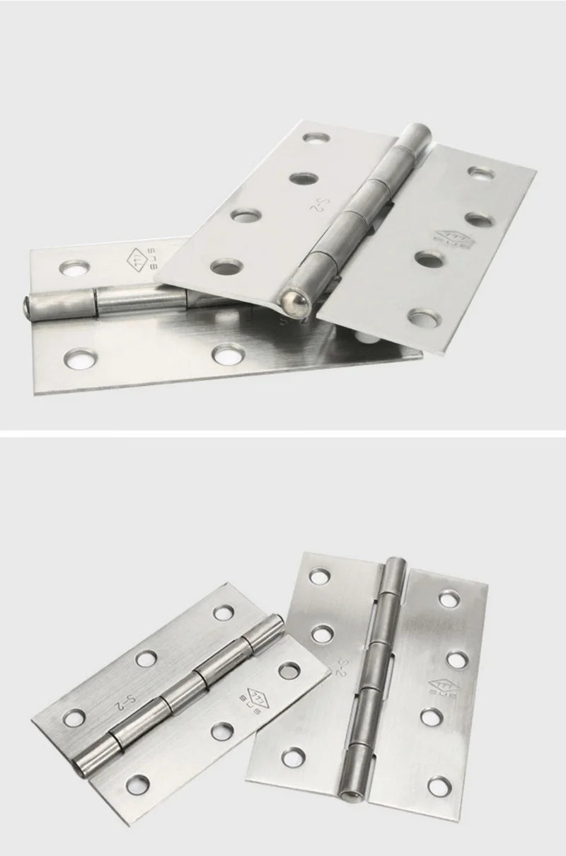 6/10pcs Furniture Cabinet Door Hinges Stainless Steel Drawer Fitting Hinge Hardware Box Accessories 2in 3in 1.5in 2.5in 3.5in