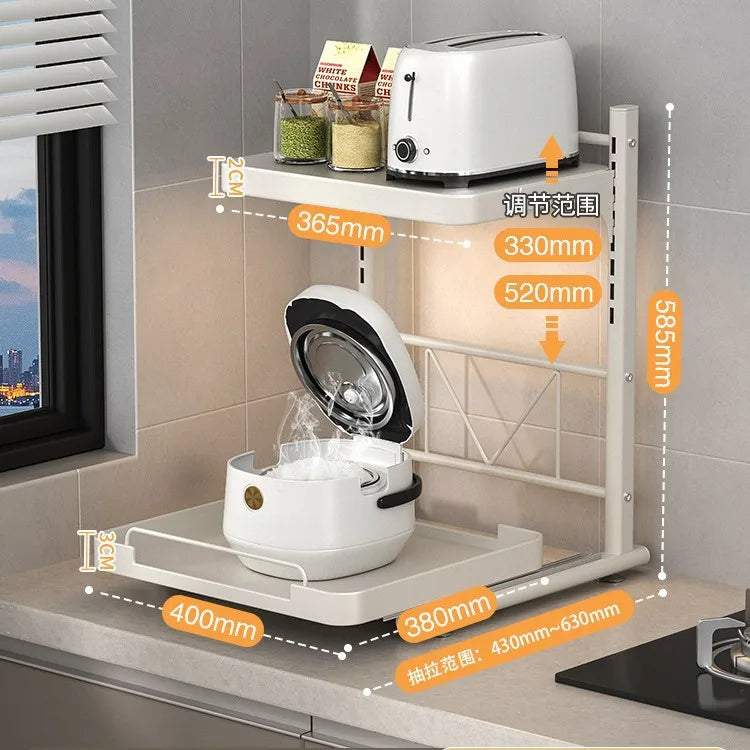 Pull-out Microwave Oven Shelf Kitchen Shelf Free Standing Spice Storage Rack Electrical Appliances Storage Shelves Oven Rack