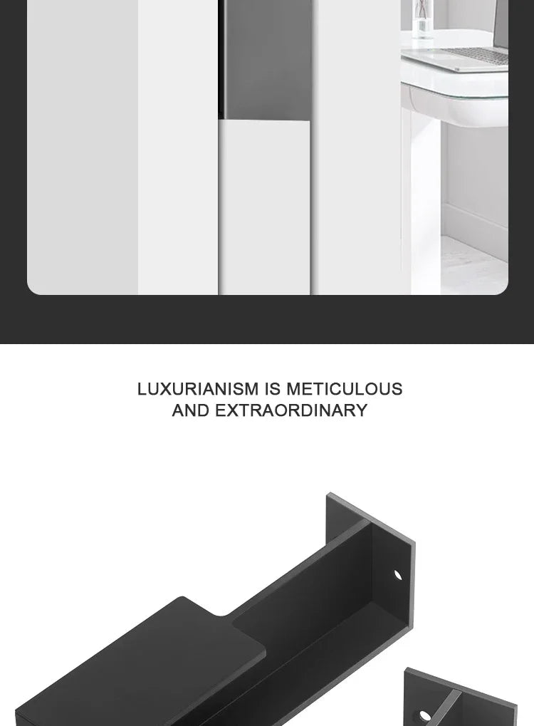 Invisible Handle Embedded Furniture Handle Simple Sliding Door Handle Pocket Wooden Door Anti-collision Aluminum Alloy Hardware