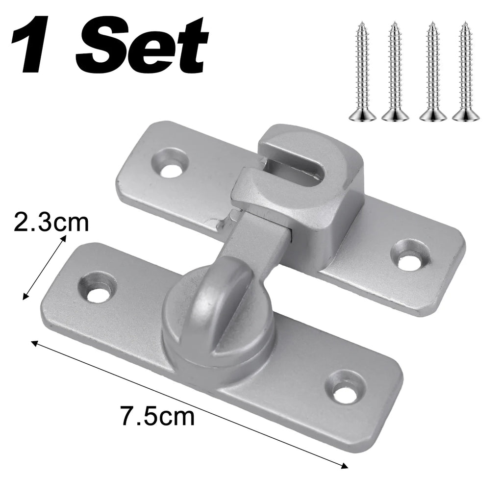 1/5x Alloy Right Angle Door Lock 90 180 Degree Gate Lock Sliding Door Latch Window Drawers Cabinet Gate Buckles Home Hardware