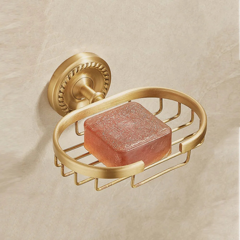 Antique Brushed Brass Bathroom Accessories Sets Towel Shelf Toilet Paper Holder Soap Holder Towel Rack Bathroom Hardware Sets