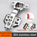 8 Pieces Stainless Steel Cabinet Hinges Soft Closing Hydraulic Door Hinge Damper Buffer Kitchen Cabinet Furniture Hardware