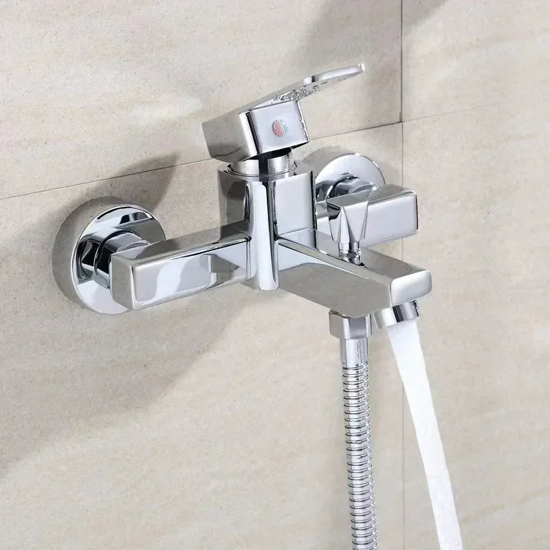 Bathroom Faucets Hot and Cold Shower Tap Wall Mounted  Mixing Valve Single Handle Dual Control Bathtub Faucet Shower Accessories