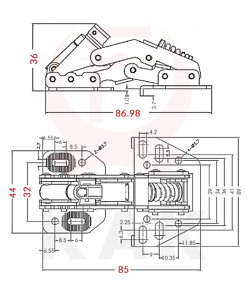 KAK Hydraulic Cabinet Hinges Soft Closing Kitchen Damper Buffer Door Closer RV Camper Car Door Support Furniture Hinge Hardware