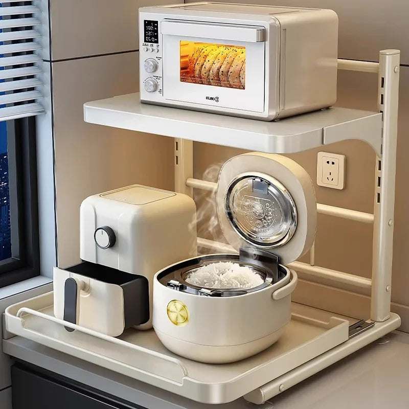 Pull-out Microwave Oven Shelf Kitchen Shelf Free Standing Spice Storage Rack Electrical Appliances Storage Shelves Oven Rack