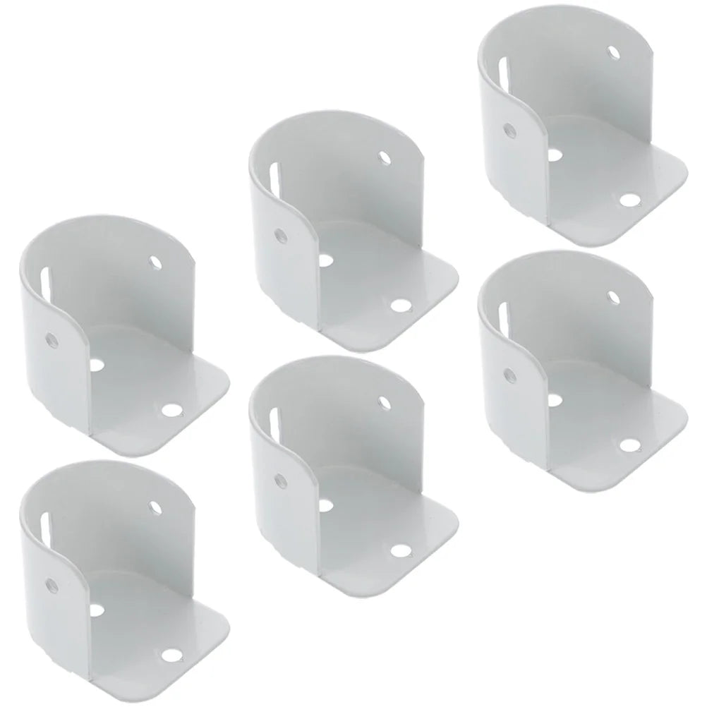 6 Pcs White Iron Closet Rod Bracket Heavy Duty Closet Bar Bracket Closet Pole Bracket Wall Mount Closet Rod Holders
