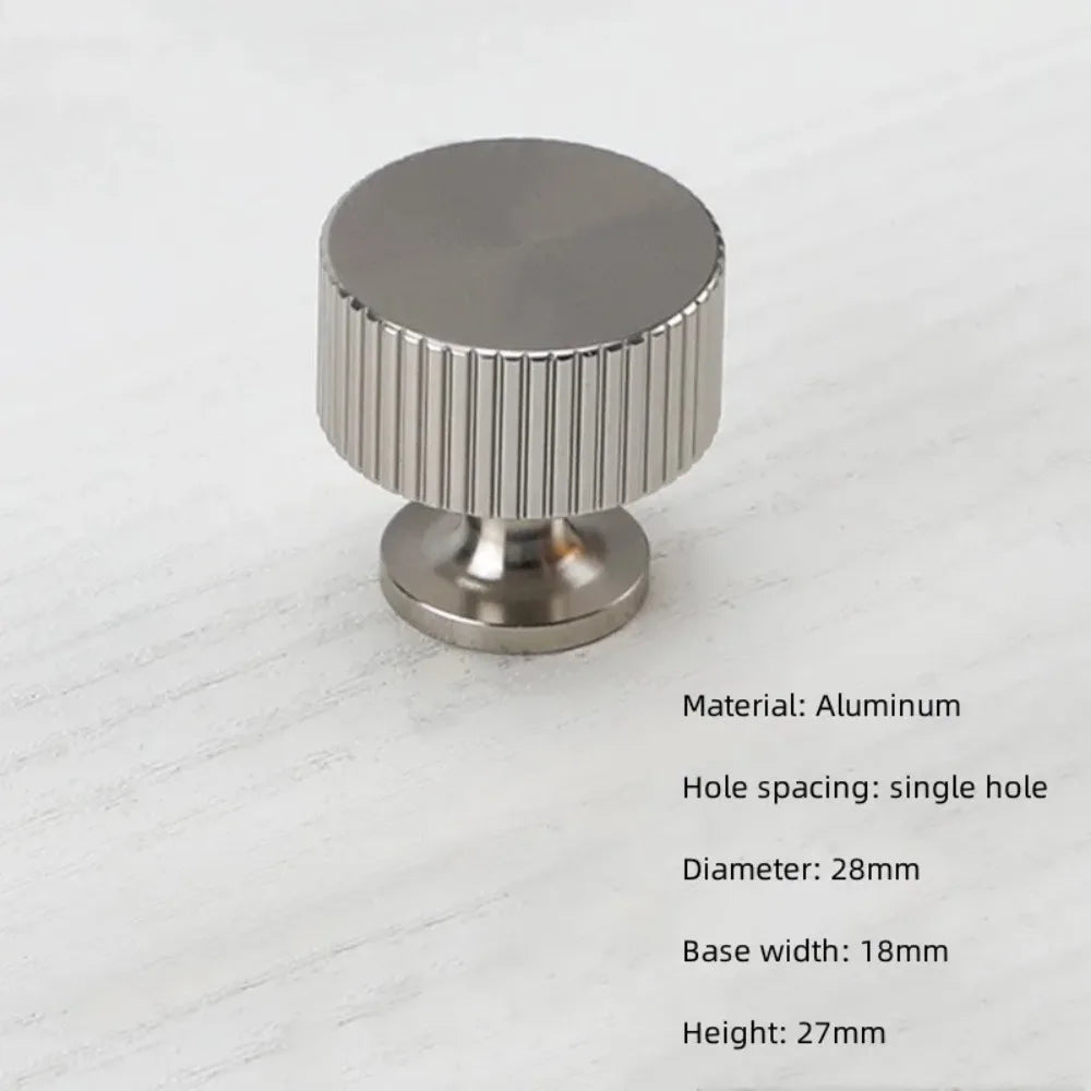 Round Knob Single Hole Furniture Handle Silver Modern Cabinet Pulls Space Aluminum Convenient Furniture Knobs Drawer
