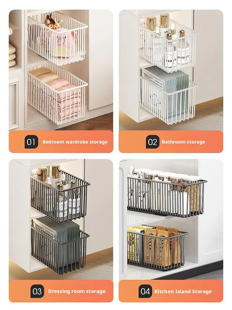 Pull Out Cabinet Organizer Basket Under The Sink Slide-out Drawer Storage Box Kitchen Sideboard Sliding Drawer Rack Shelf