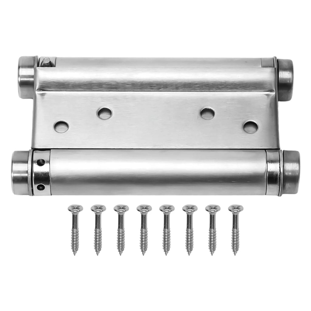 Double Spring Hinge Two-Way Free Door Hinge Stainless Steel  Automatic Door Closing Garage Door Hinges Fence Dedicated Hardware