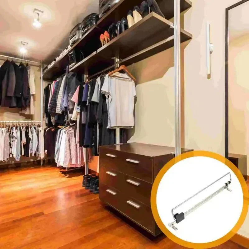 Retractable Closet Hangers Vertical Pull-Out Top Mounted Shallow Cabinet Hanging Rod for Trouser Storage No Hole Drilling Requir