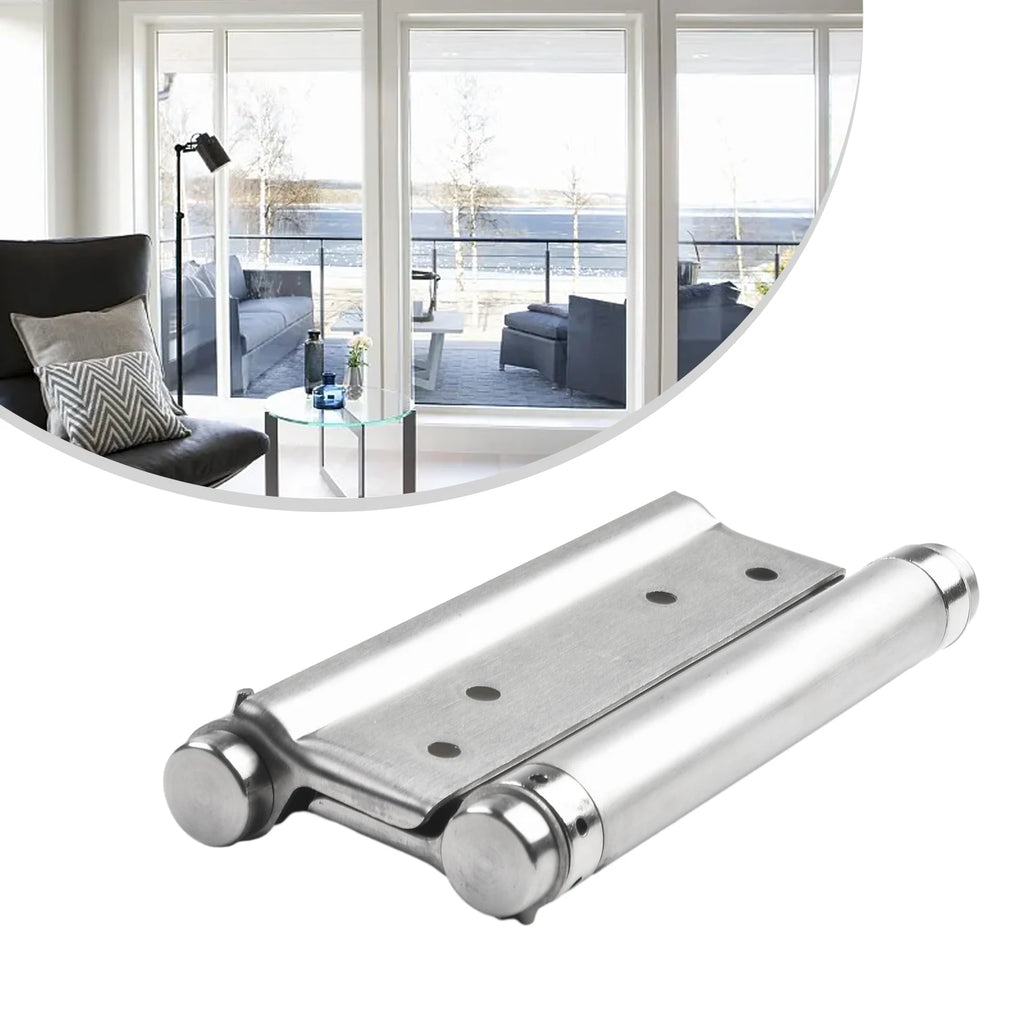 Double Spring Hinge Two-Way Free Door Hinge Stainless Steel  Automatic Door Closing Garage Door Hinges Fence Dedicated Hardware
