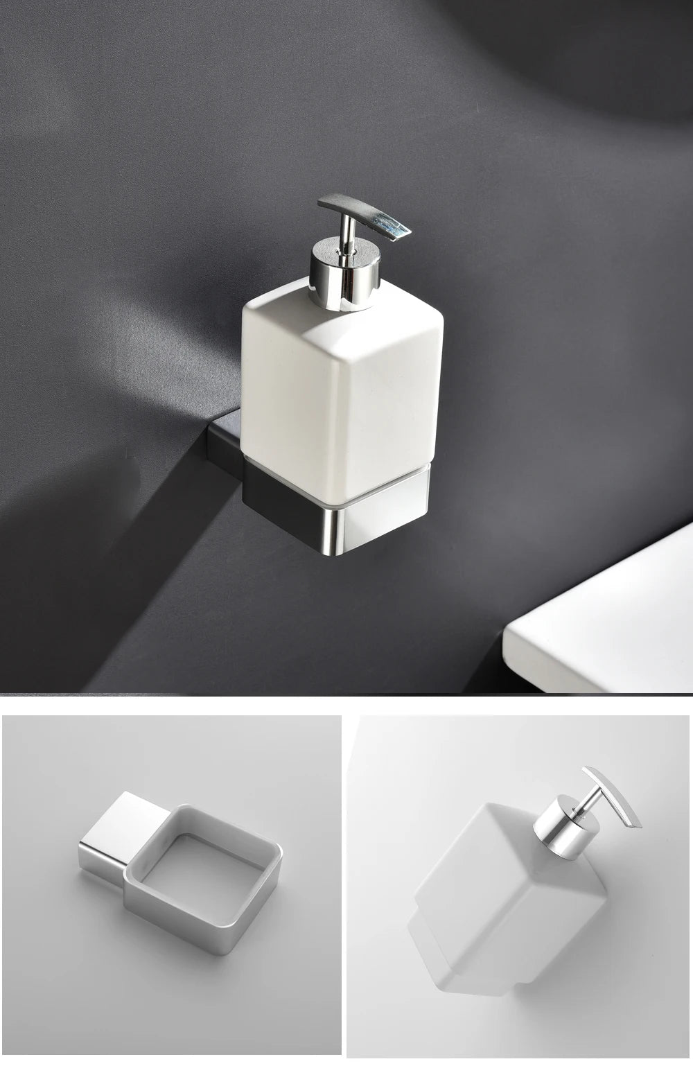 Aluminum Bathroom Accessories Sets Roll Paper Holder Toilet Brush Holder Ceramic Holder Towel Bar Towel Holder Robe Hook Anodize