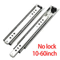 1 Pair Heavy Duty Locking Drawer Slides 10-60 Inch 250 Lb Load Capacity Side Mount Full Extension Ball Bearing Industrial Rail