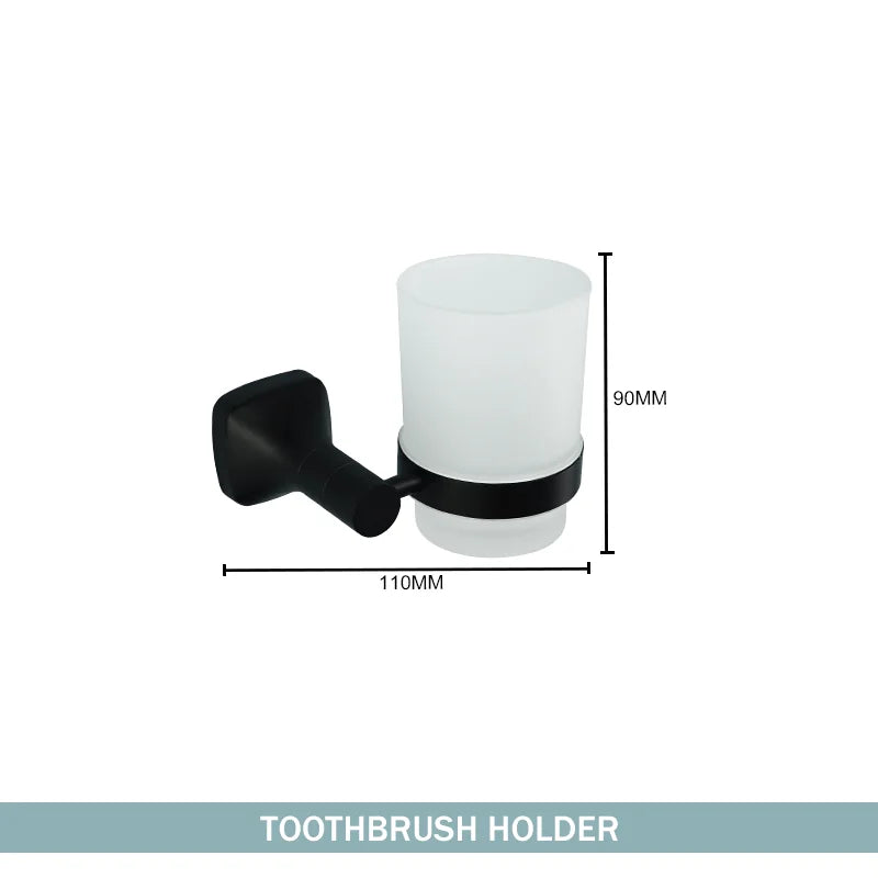 Matte Black Bathroom Accessories Set Wall Mount Stainless Steel Clothes Hook Toilet Paper Holder Towel Bar Hardware Pendant