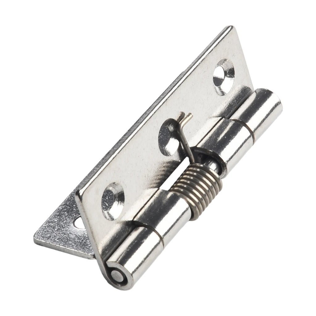 2pcs 1/1.5/2/3Inch Silver Spring Door Hinge Stainless Steel Self Closing Design Windows Cabinets Boxes Household Hardware