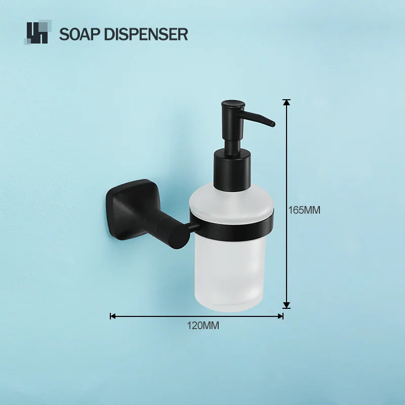 Black Bathroom Accessories Stainless Steel Wall Mounted Bath Towel Holder Robe Hook Toilet Brush Paper Towel Holder Pendant