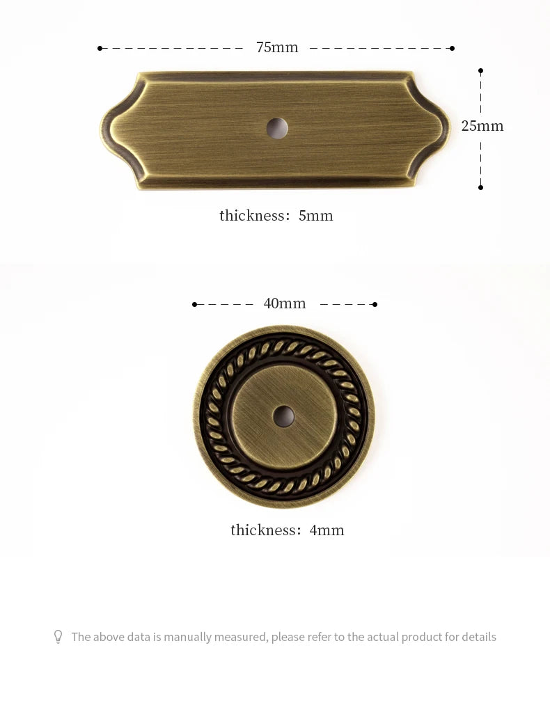 Santaya Antique Brass Cabinet Handles With Backplate Solid Bronze Wardrobe Pulls Kitchen Cupboard Door Knobs Furniture Handle
