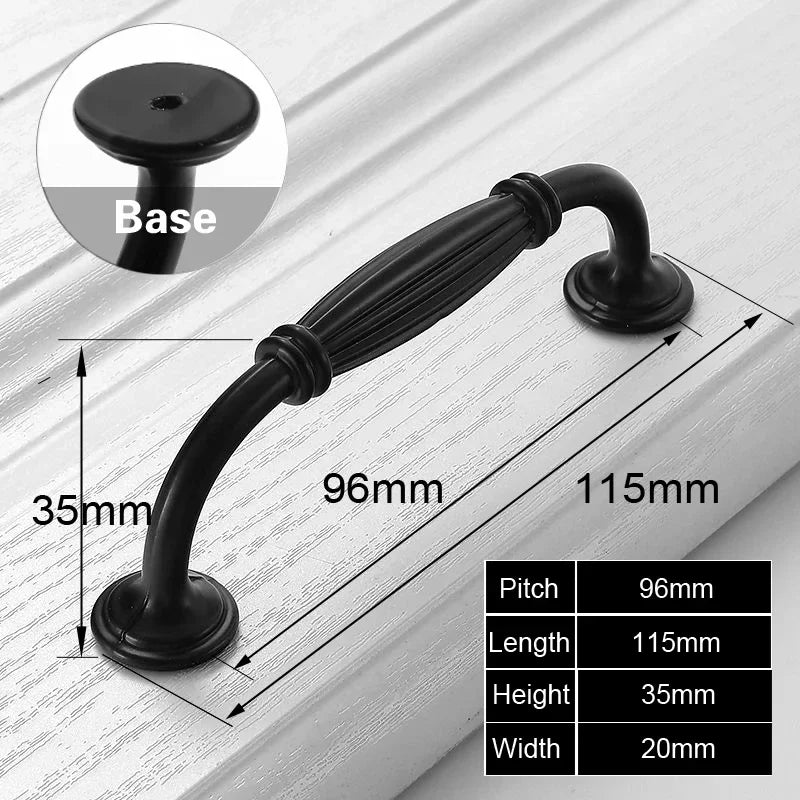 Black Handles Furniture Cabinet Knobs Muebles  Kitchen  Drawer Knobs Cabinet Pulls Cupboard  Knobs
