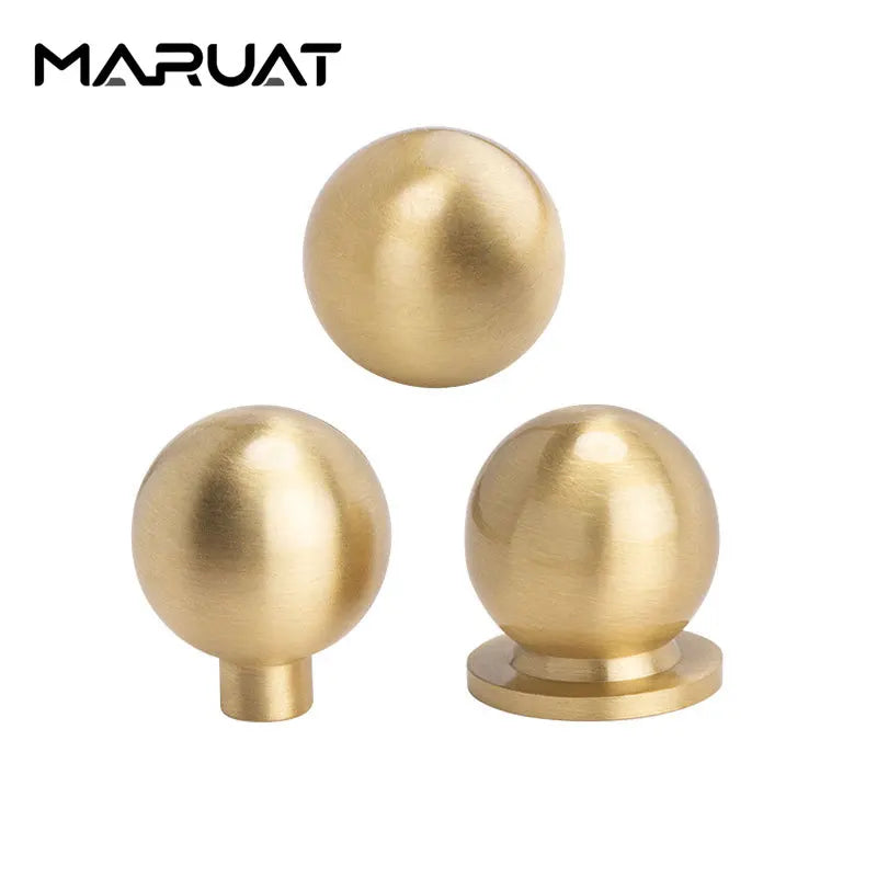 Home Wardrobe Door Pull Round Solid Brass Pulls Antique Cabinet Drawer Small Handles Modern Furniture Handles Single Hole Knobs