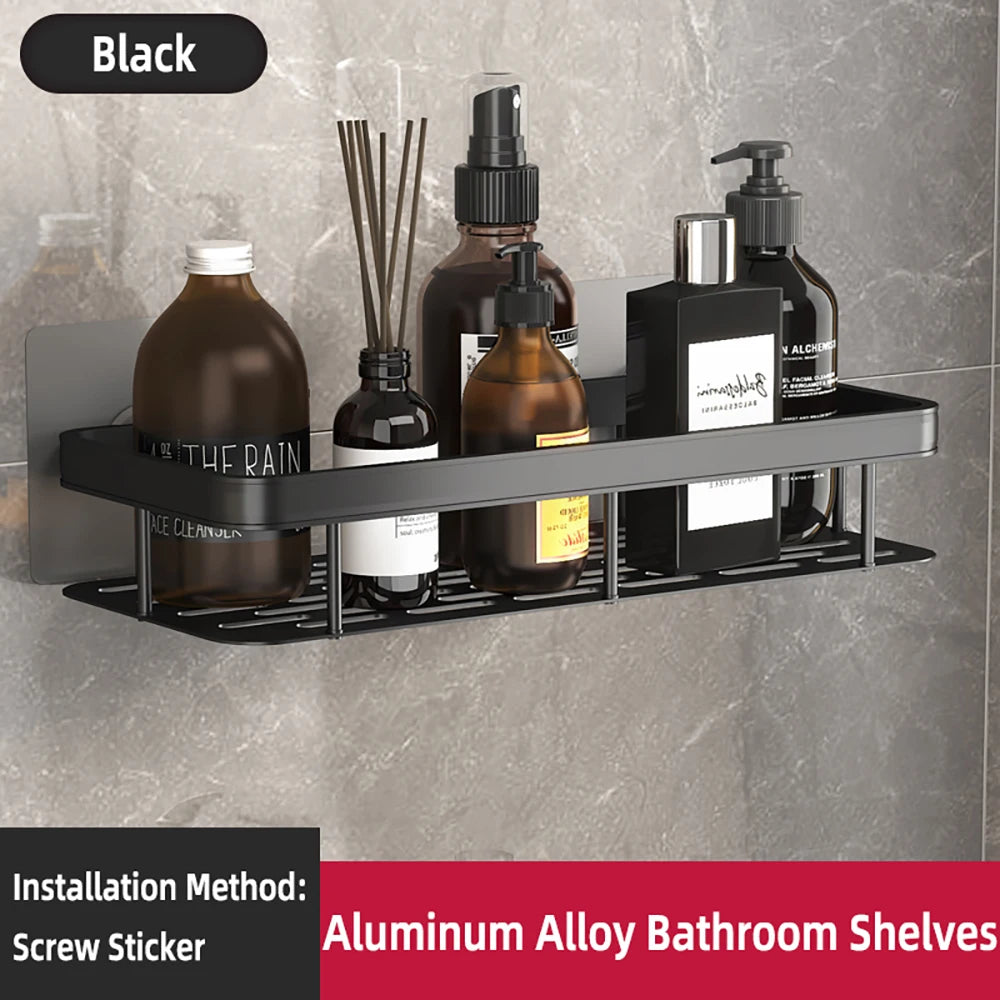 Bathroom Shelf Bathroom Towel Rack Shelves Wall Shower  Shampoo Rack No Drill Shelf Bathroom Tripod Storage Rack