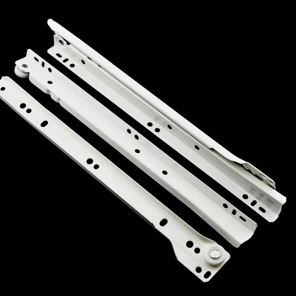 1Pair Chute Cabinets Keyboard Roller Pulley Furniture Slides Mute Two Section Drawer Track Slides Cabinet Rails