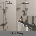 Bathroom Shower System Set Brushed Gold Hot Cold Bathroom Faucet Accessories Rain Shower Head Hot Cold Bathroom Shower Set