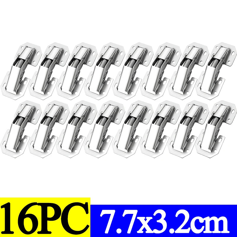 16-2Pcs Cabinet Hinges Adjustable Mounting Plates for Framed or Frameless Doors Soft Close  90 Degree Hinge Furniture Hardware