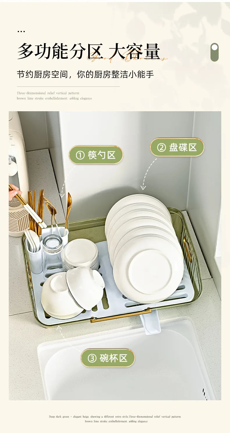 Kitchen Plate Pan Dish Drying Rack Sink Dish Drainer Detachable Rack Organizer Holder for Kitchen Countertop Utensil Holder