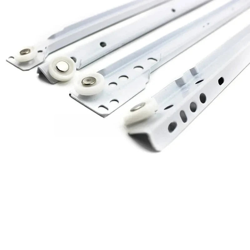 1 Set Heavy-Duty Drawer Track Slides - Dual-Rail Reinforced for Computer/Table/Clothing/Keyboard Drawers (Furniture Hardware)