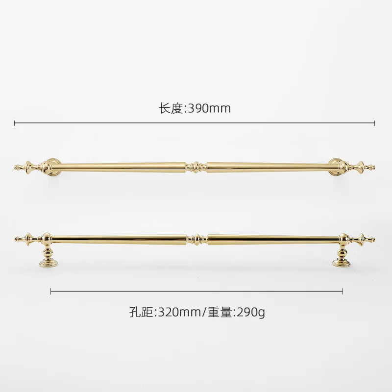 High-end Antique Bronze Door Handles and Knobs Solid Brass Antique Drawer Pulls Kitchen Cupboard Handle Gold Cabinet Handles