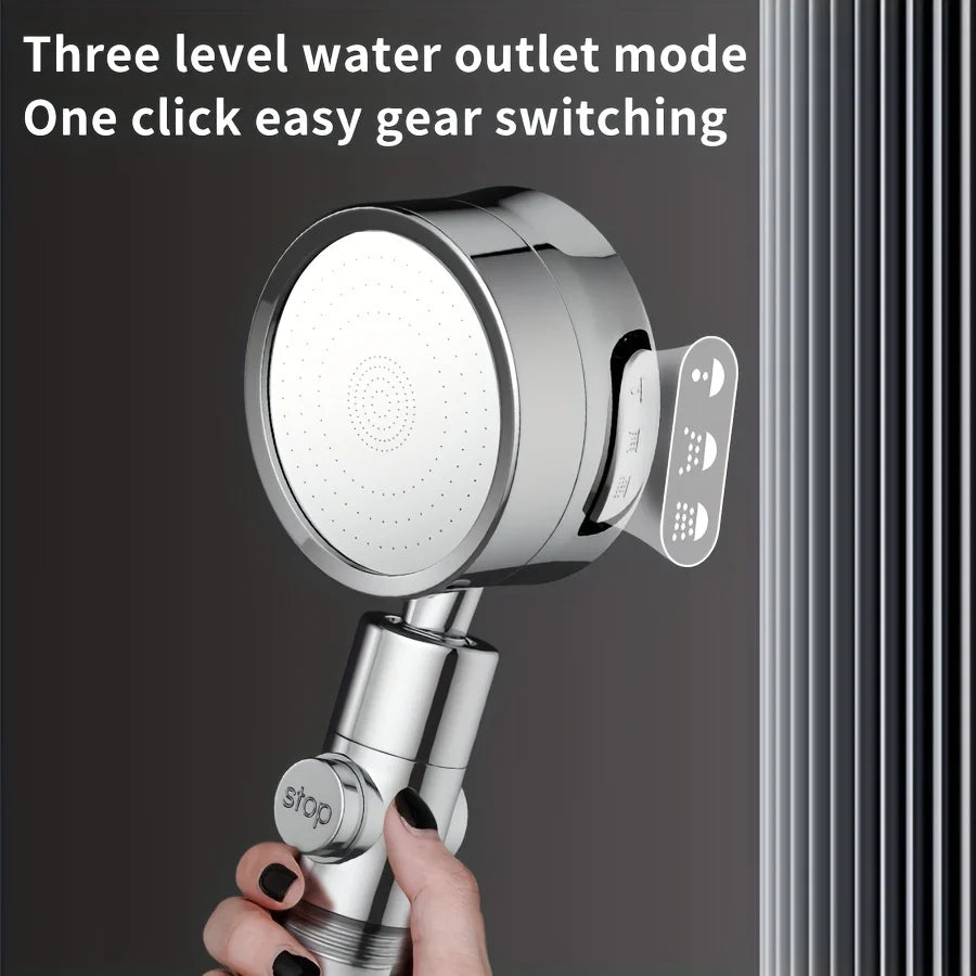 3-Speed Pressurized Shower Head - Adjustable Angle, Super Strong Flow for Refreshing Shower. Upgrade Your Bathroom Today!