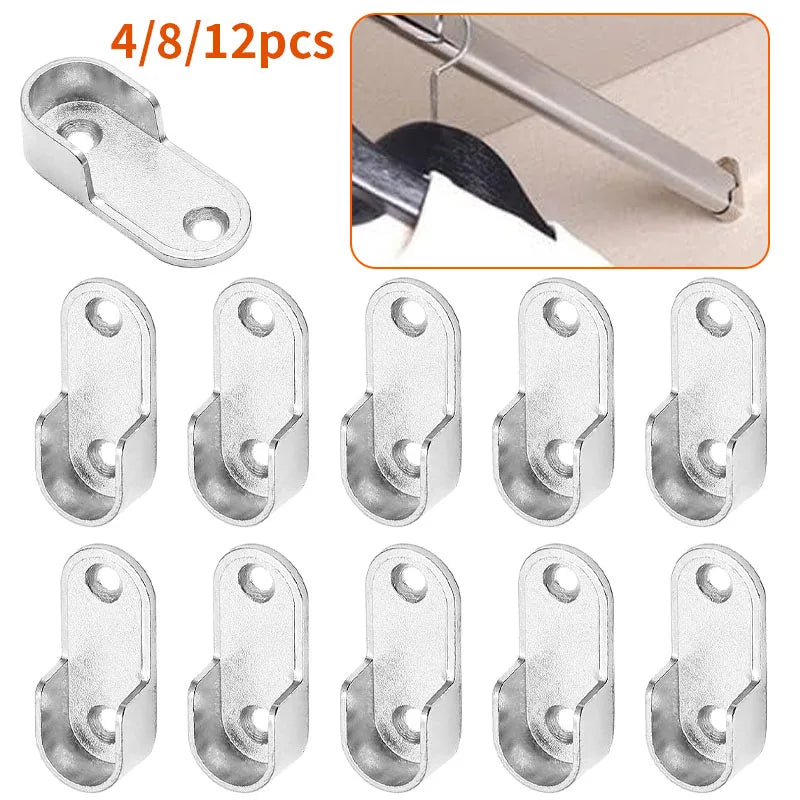 4/8/12pcs Bracket, Hanging clothes rod fixation, wardrobe clothes rail bracket slot, Used for wardrobes, hardware accessories