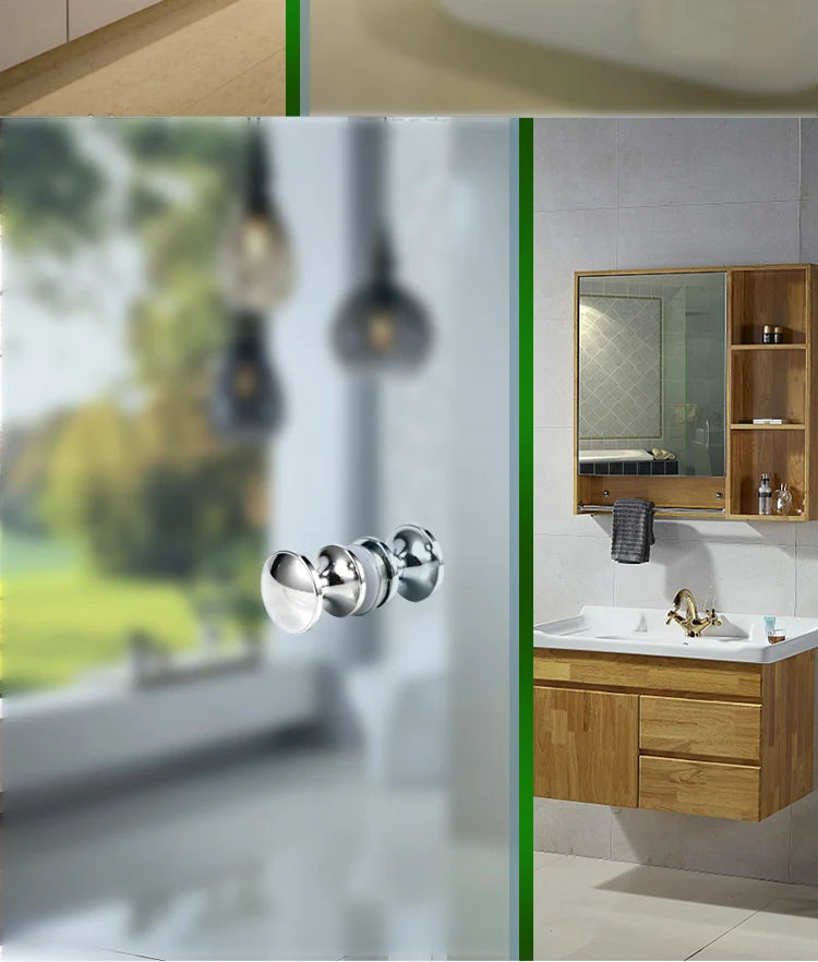 Bathroom Glass Door Handle Wooden Door Round Single-hole Small Handles Cabinet Drawer Knobs household Hardware Accessories