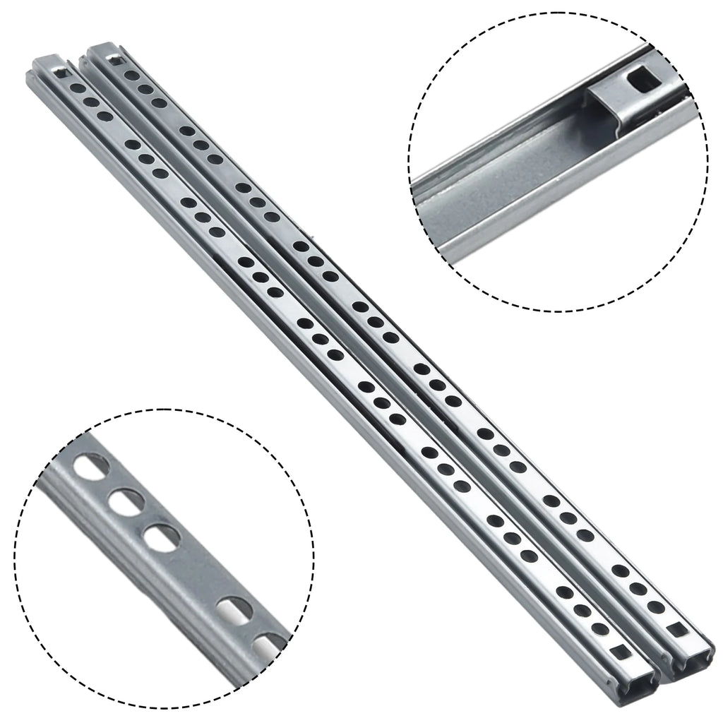 2Pcs Ball Bearing Drawer Slides 8-16inch Furniture Slide 17mm Metal Ball Bearing Slides Keyboard Cabinet Cupboard Drawer Runners