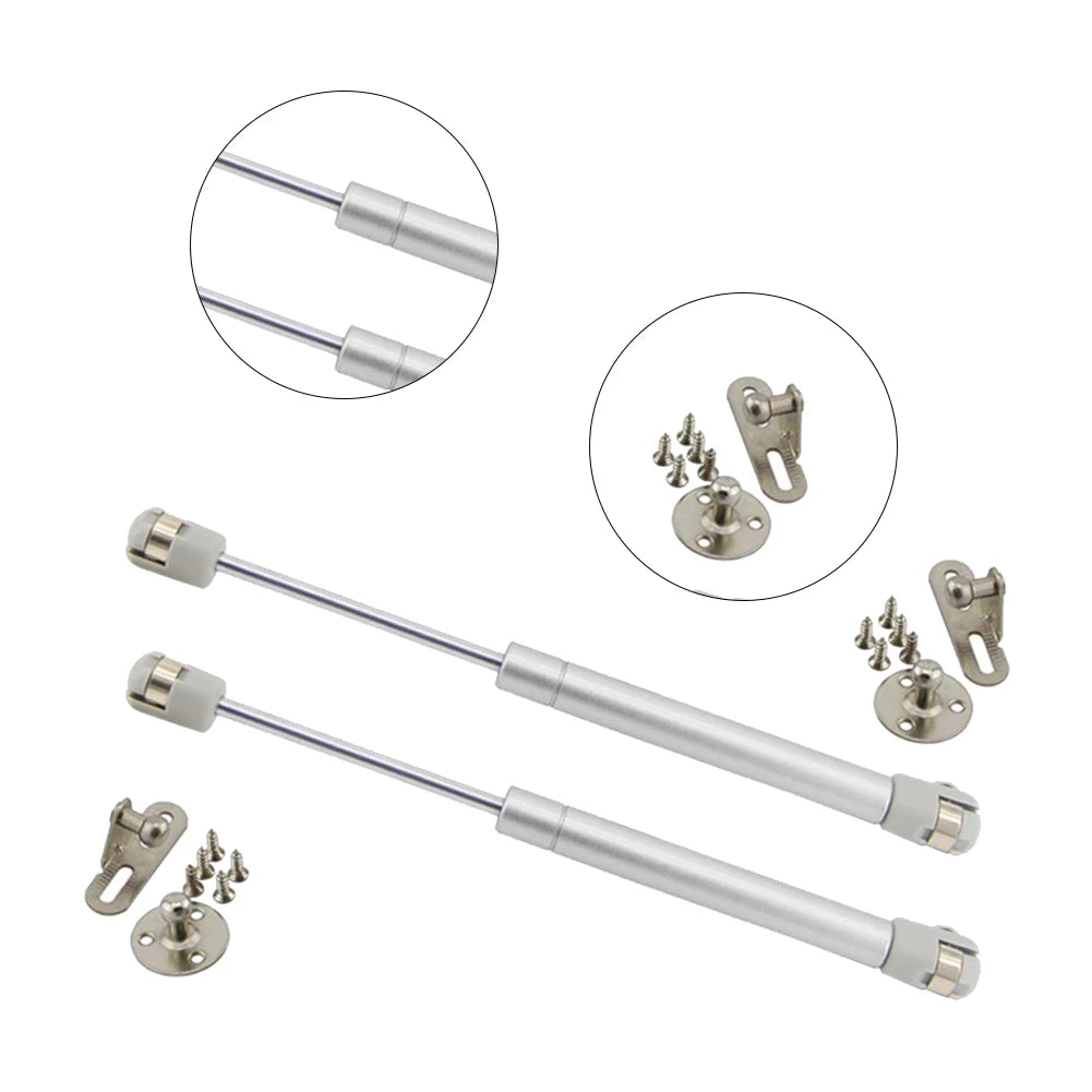 80N/100N 2pc Pneumatic Support Cabinet Hinges Silent Hydraulic Furniture Door Lift Support Stay Soft Close Open Cabient Hardware