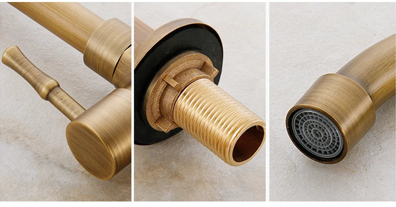 Cold Kitchen Sink Faucet Antique Bronze Finished 360 Degree Single Hole Water Tap Cooper Kitchen Tap ELK12