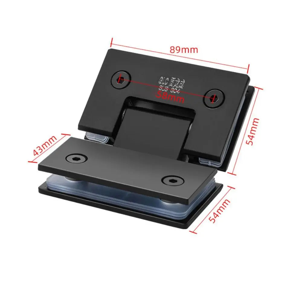 Stainless Steel Bathroom Door Hinges 90°/135°/180° Solid Sheet Glass Door Bracket Clip Silver/black/golden