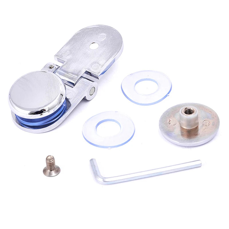 Glass Holder Thickened Glass Door Hinge Double Hinge Cabinet Bathroom Glass Clip Wine Cabinet Glass Window Hinge
